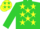 Silk - Lime, yellow stars, lime sleeves