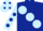 Silk - Dark blue, large light blue spots, light blue sleeves, dark blue spots, light blue cap, dark blue spots