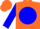 Silk - Orange, orange 'jj' on blue ball, blue sleeves, orange cap