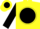 Silk - Yellow, black circle and smiley face, black ball on sleeves