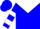 Silk - Blue, blue 'aa' and horseshoe on white yoke, white bars on sleeves