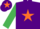 Silk - Purple, orange star, emerald green sleeves, purple cap, orange star