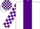Silk - White, purple stripe, purple and white check sleeves and cap