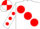 Silk - WHITE, large red spots, red spots on sleeves, quartered cap