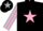 Silk - Black, black 'm' on pink star and silver 'igwt' on back, pink star stripe on sleeves