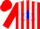 Silk - Red and white stripes, white star in blue triangle