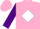 Silk - Pink, purple 'h' on white diamond, purple cuffs on sleeves, pink cap
