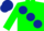 Silk - Ligth green body, dark blue large spots, ligth green arms, dark blue cap