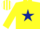 Silk - YELLOW, dark blue star, yellow and white striped cap
