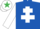 Silk - ROYAL BLUE, white cross of lorraine and sleeves, white cap, emerald green star