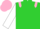Silk - Lime Green, Pink epaulets, White sleeves, Pink cap