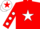 Silk - Red, white star, red sleeves, white spots, white cap, red star