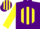 Silk - Purple, purple 'ma' on yellow ball, purple stripes on yellow sleeves