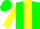 Silk - Green, green 'pr' on yellow fleur de lis, yellow stripe and cuffs on sleeves