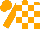 Silk - Orange and white blocks, orange cap
