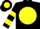 Silk - Black, black 'bs' on yellow ball, yellow bars on sleeves