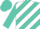 Silk - Turquoise, white diagonal stripes, turquoise sleeves, turquoise cap
