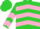 Silk - Lime green, pink chevrons, pink chevrons on sleeves, lime green cap