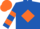 Silk - Royal blue, orange diamond frame, orange bars on sleeves, orange cap
