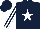 Silk - Dark blue, white star, striped sleeves