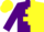 Silk - Purple, yellow cross of lorraine, halved cap