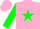 Silk - Pink, green star, green sleeves, pink cap