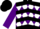Silk - Black, white and purple chevrons, white diamonds on purple sleeves, black cap