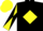 Silk - Black, yellow diamond, yellow and black diabolo on sleeves, yellow cap