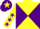 Silk - Yellow and Purple diabolo, Yellow sleeves, Purple stars, Purple cap, Yellow star
