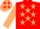 Silk - Crimson, tan emblem and stars, tan sleeves