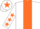 Silk - White body, orange stripe, white arms, orange stars, white cap, orange star