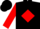 Silk - Black, red diamond 'v' on back, red sleeves