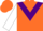 Silk - Orange, purple inverted chevron, purple bands on white sleeves
