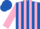 Silk - Royal blue, pink stripes on sleeves, royal blue cap