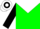 Silk - Kelly green, white yoke, black sleeves, white and black hooped cap