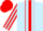 Silk - light blue, red stripe, red sleeves, light blue stripes, light blue stripes on red cap