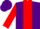 Silk - Purple, red 'b', in horseshoe, red stripe and cuffs on sleeves