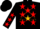 Silk - Black, red stars, gold triangle, red stars on sleeves, black cap