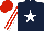 Silk - Dark blue, white star, red and white stripes on sleeves, red cap