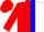 Silk - Red and white halved, blue stripe, red cap