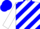 Silk - White, blue diagonal stripes, white sleeves, blue cap