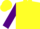 Silk - Yellow, diamond framed purple 'b', purple sleeves