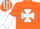 Silk - Dayglo orange, white maltese cross, halved sleeves, striped cap