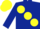 Silk - Dark blue, large yellow spots, dark blue sleeves, yellow cap