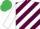 Silk - Maroon and White diagonal stripes, white sleeves, emerald green cap