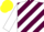 Silk - Maroon and White diagonal stripes, white sleeves, yellow cap