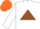 Silk - White, brown triangle, orange cap