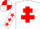 Silk - WHITE, red cross of lorraine and stars on sleeves, quartered cap