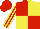 Silk - Red and yellow (quartered), striped sleeves