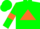 Silk - Green, orange triangle, green armlets on orange sleeves, green cap